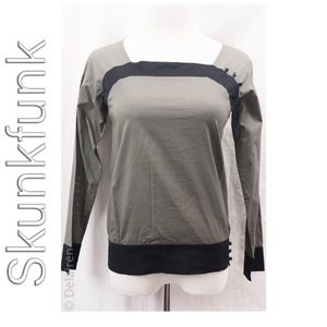 Olive Green Organic Cotton Long Sleeve Top Sz 1